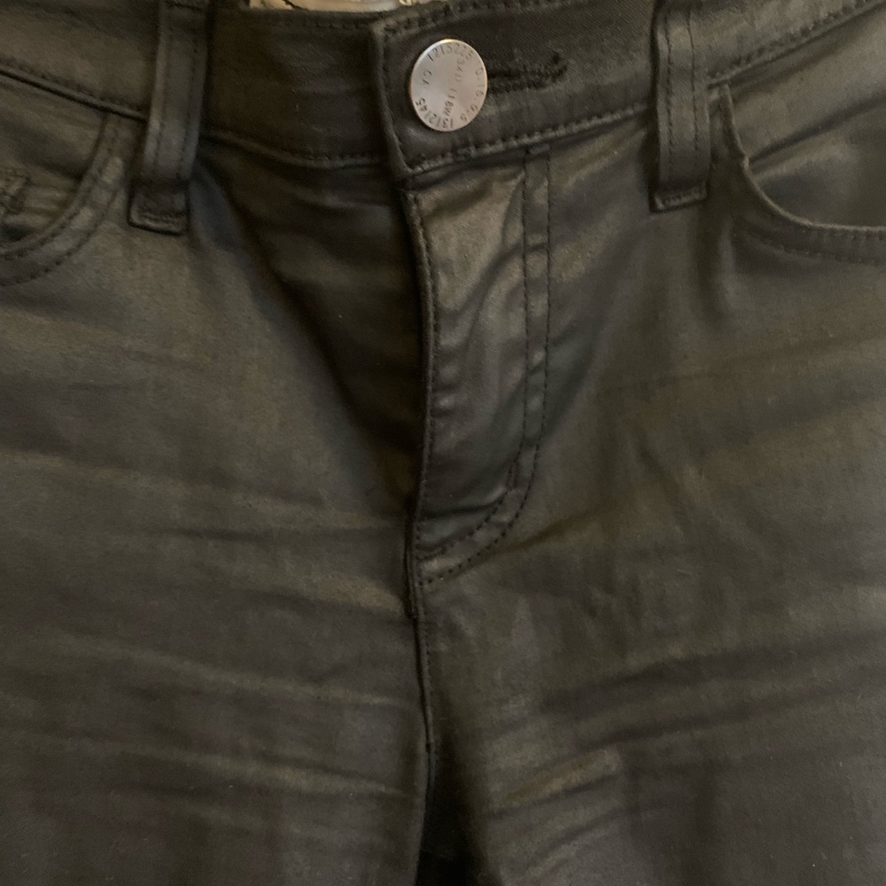 Black waxed jeans by Current Elliot